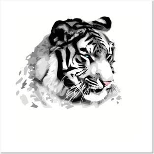 White Tiger Polygonal Artwork Posters and Art